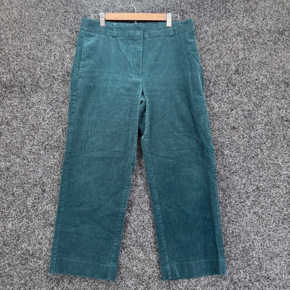 Banana Republic Teal Green Corduroy Straight Trouser Pants Womens 10 Stretch
